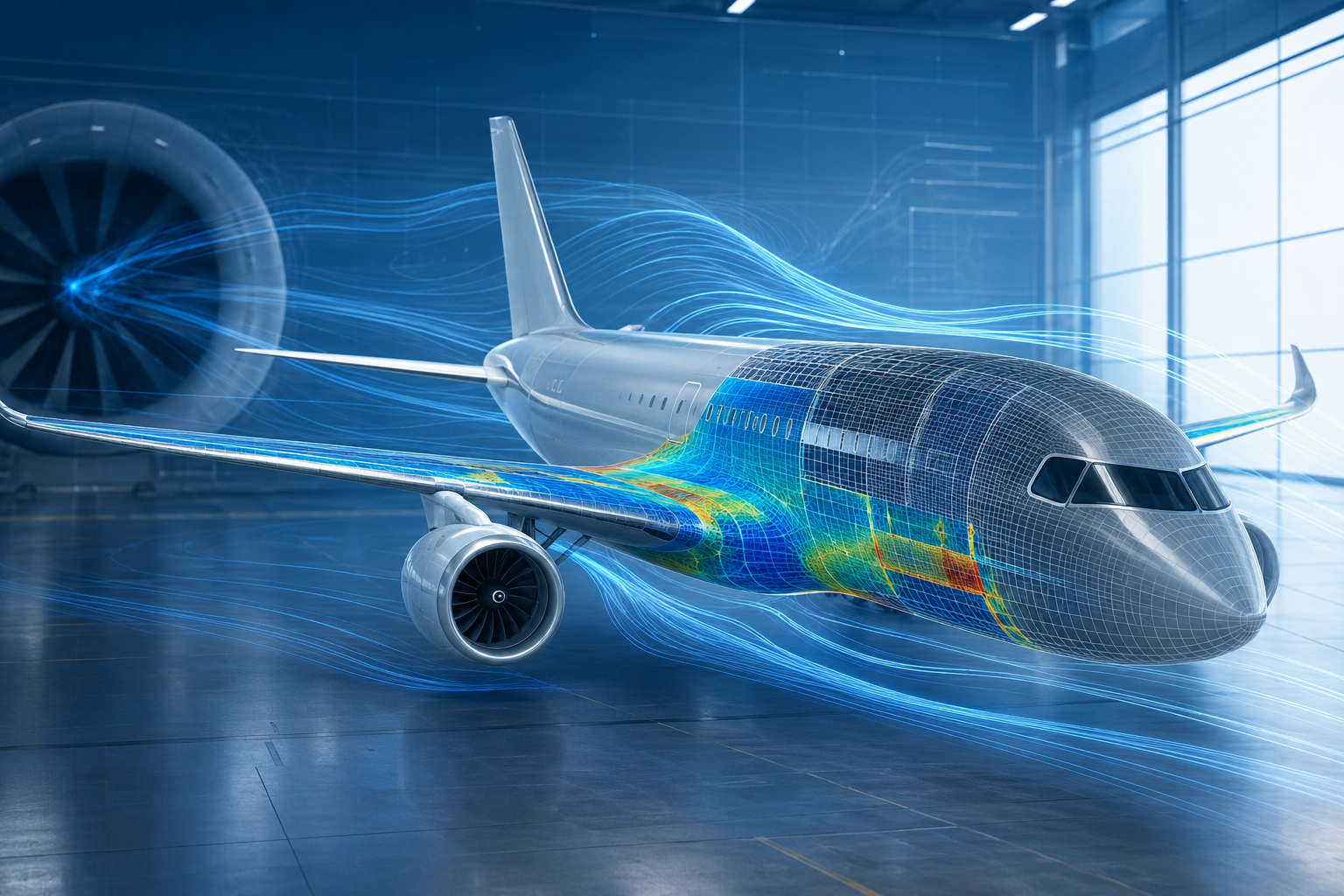 Simulace letadla, aerodynamiky a konstrukčního zatížení v SIMULIA