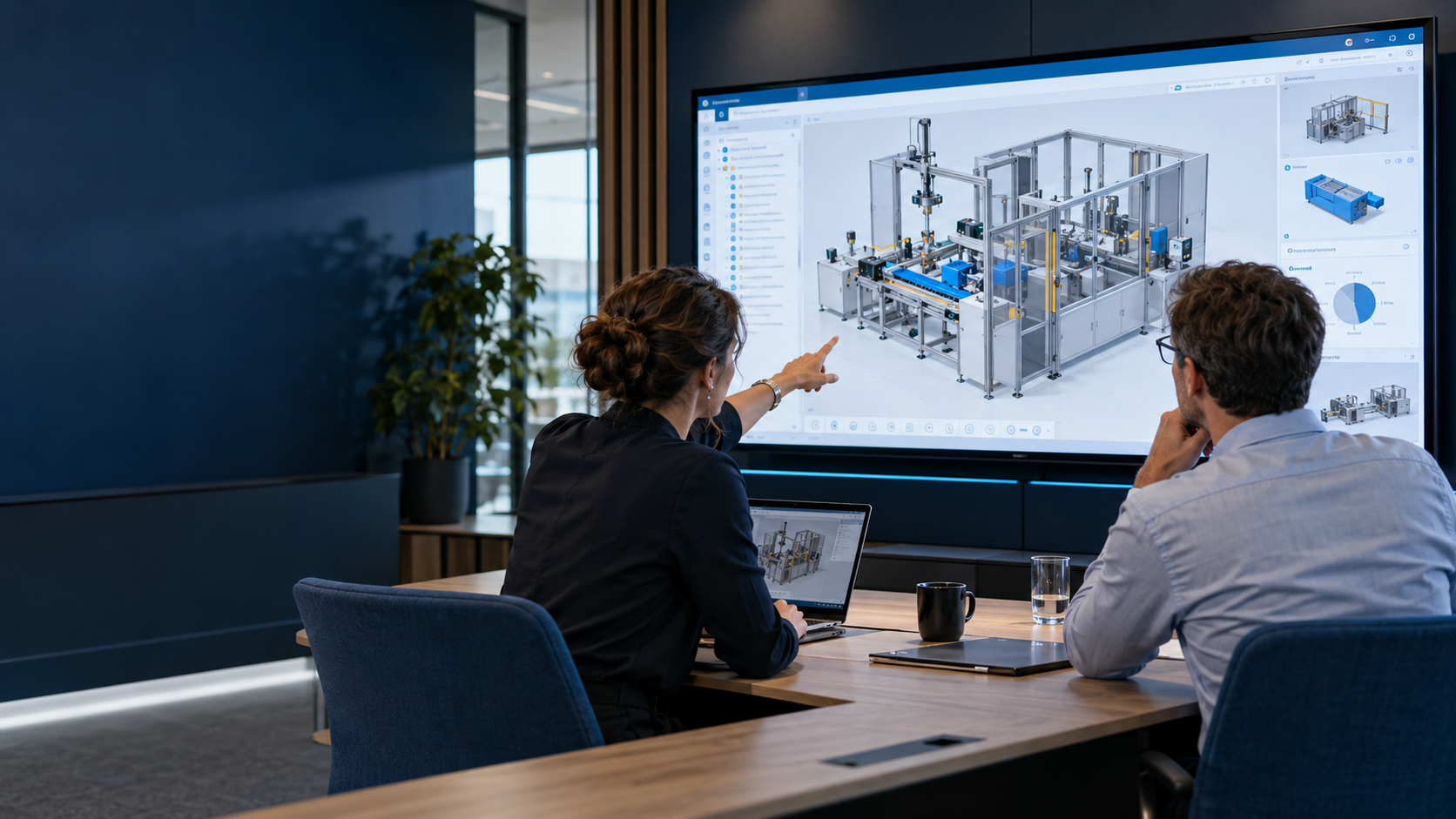 Lektor vede online webinář nad technickým 3D modelem za účasti týmu